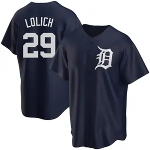 Mickey Lolich Detroit Tigers Replica Alternate Jersey - Navy