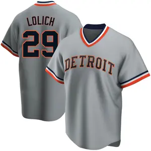 Mickey Lolich Detroit Tigers Replica Road Cooperstown Collection Jersey - Gray