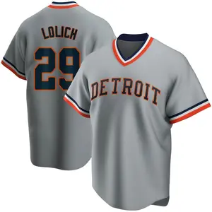 Mickey Lolich Detroit Tigers Road Cooperstown Collection Jersey - Gray